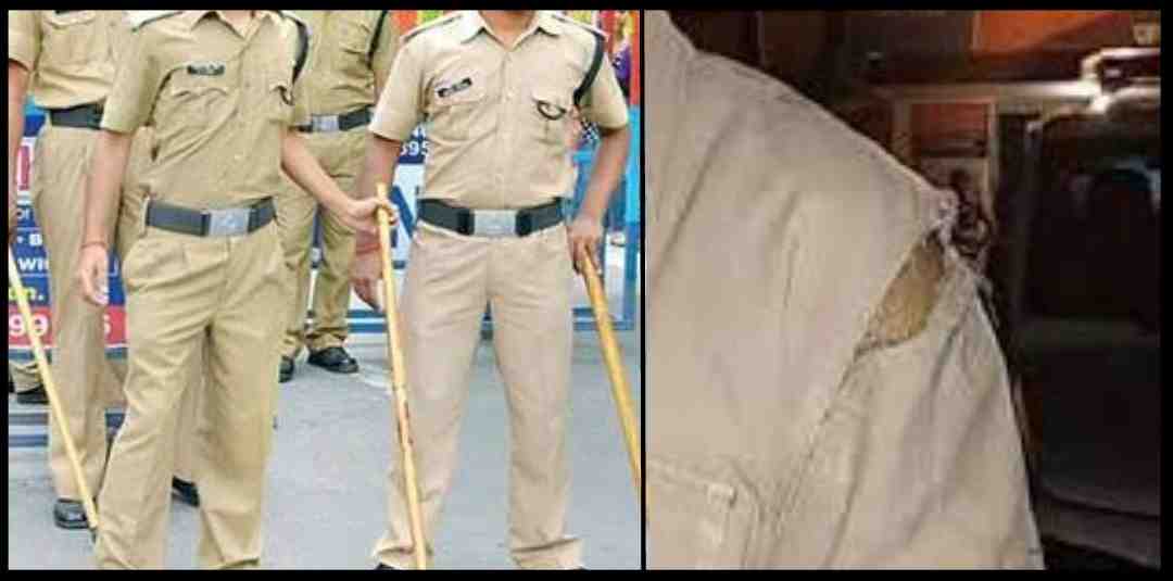 alt="Uttarakhand Police uniform torn in pithoragarh"