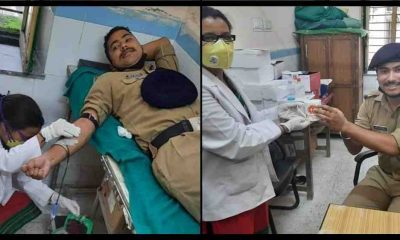 alt="Uttarakhand Police constable Donate blood"
