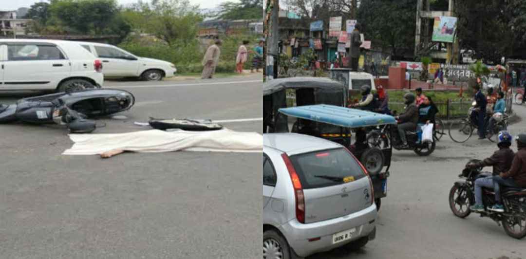alt=" Scooty accident in uttarakhand news at rudrapur"
