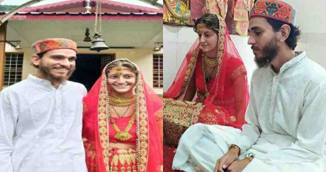 alt="foreigners couple marriage uttarakhand news bride groom"