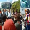 bus arrived in the village of uttarakashi for the first time