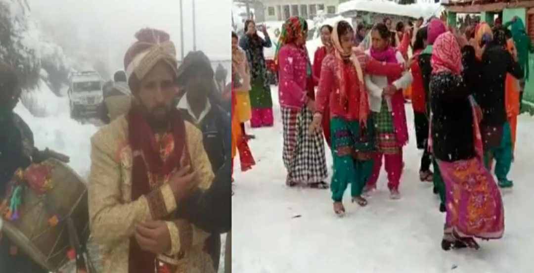 Uttarakhand marriage: The groom walked on foot amidst heavy snowfall in his marriage