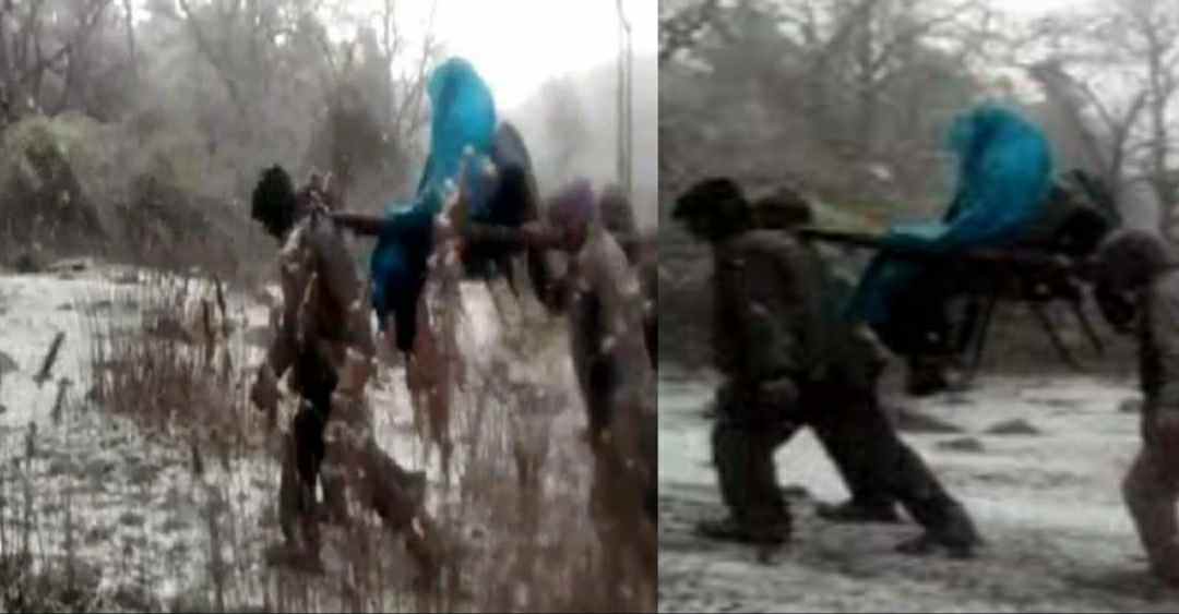 Uttarakhand: 18 km on foot, Dandi's obese woman transported to hospital during snowfall in chamoli