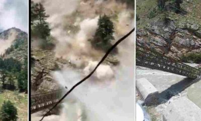 Himachal Pradesh news: a bridge worth crores was broken due to heavy landslide in Kinnaur district, nine tourist died.