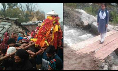 Uttarakhand news : Chamoli people make wooden bridge for maa nanda Rajeshwari