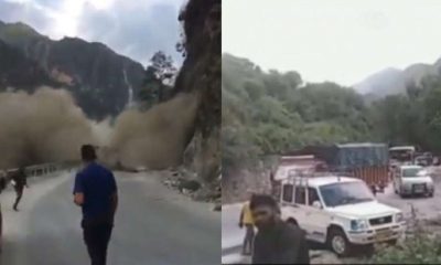 Uttarakhand news: Heavy landslide on Badrinath National highway, hill suddenly filled, highway closed, watch video. Badrinath Highway uttarakhand landslide.