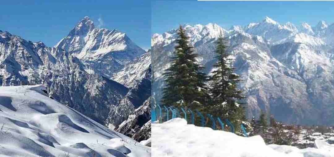 UTTARAKHAND news: High mountain peaks of Uttarakhand drenched with snowfall.