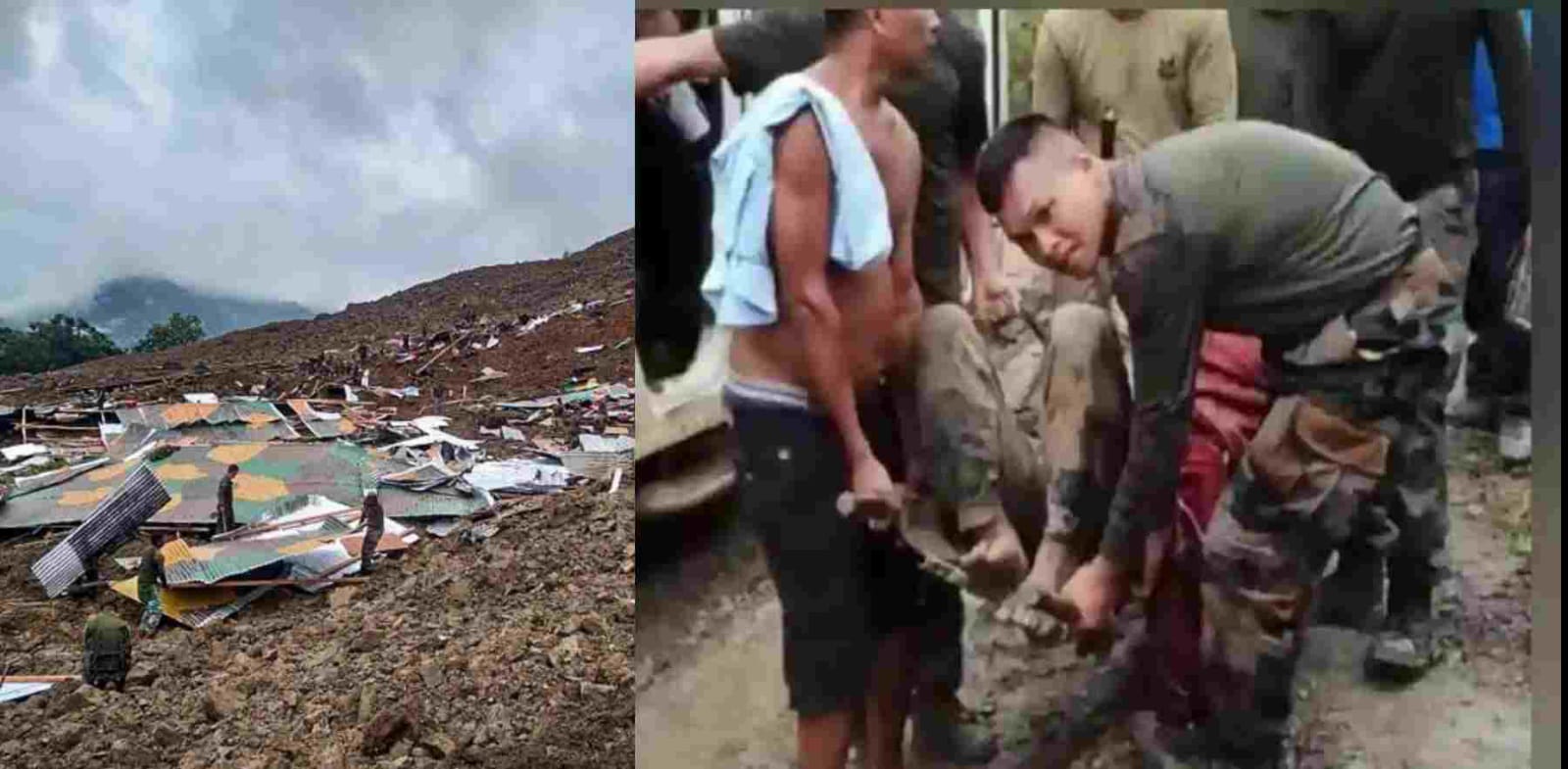Massive landslide at Army Camp in Noni district of Manipur, 7 soldiers martyred till now.