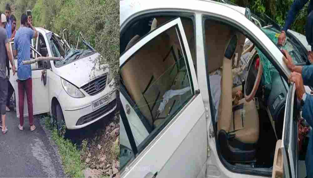 Uttarakhand news: gram Pradhan partap singh died due to boulder falling on car in tehri garhwal road accident.