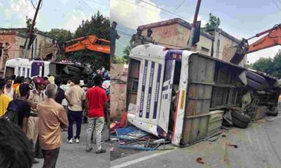 Uttarakhand news: Bus packed with 65 passengers accident in shivpuri rishikesh road, one dead so far.