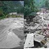 UTTARAKHAND news: cloud burst in Dharchula and gairsain helipad damaged and washed away bridge.