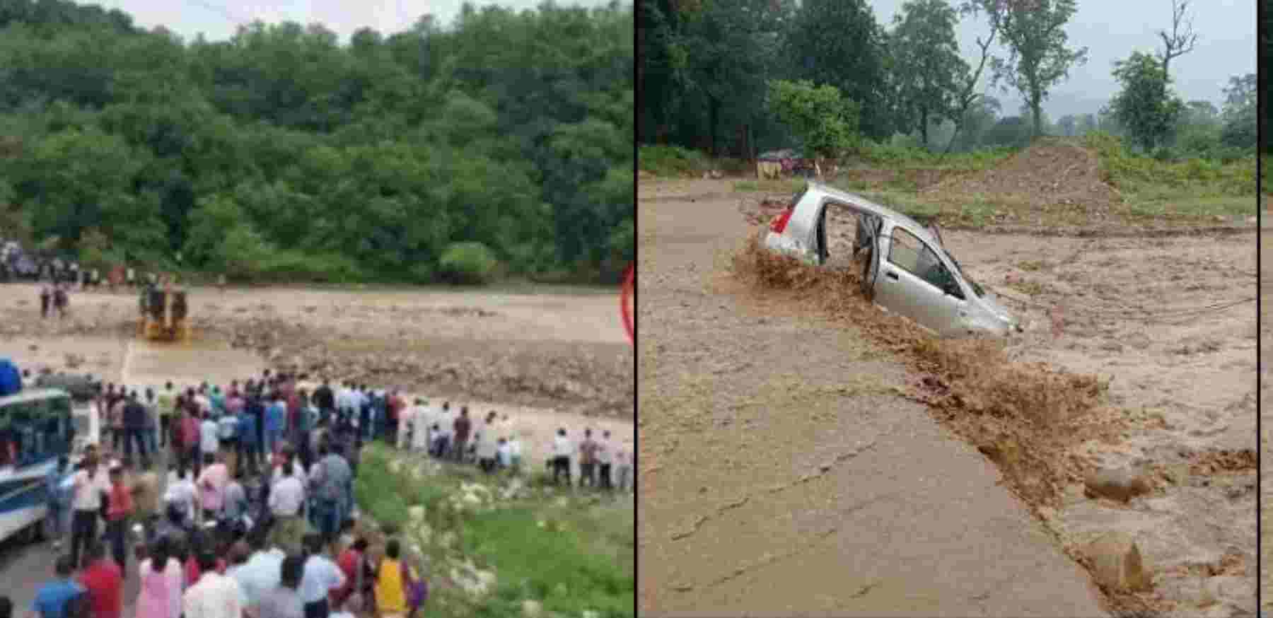 Uttarakhand news: A car full of teachers was washed away in the high tide of the drain in ramnagar Nainital