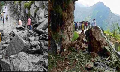 Uttarakhand : A heavy boulder fell on a woman broke her breath RUDRAPRAYAG ukhimath LANDSLIDE news