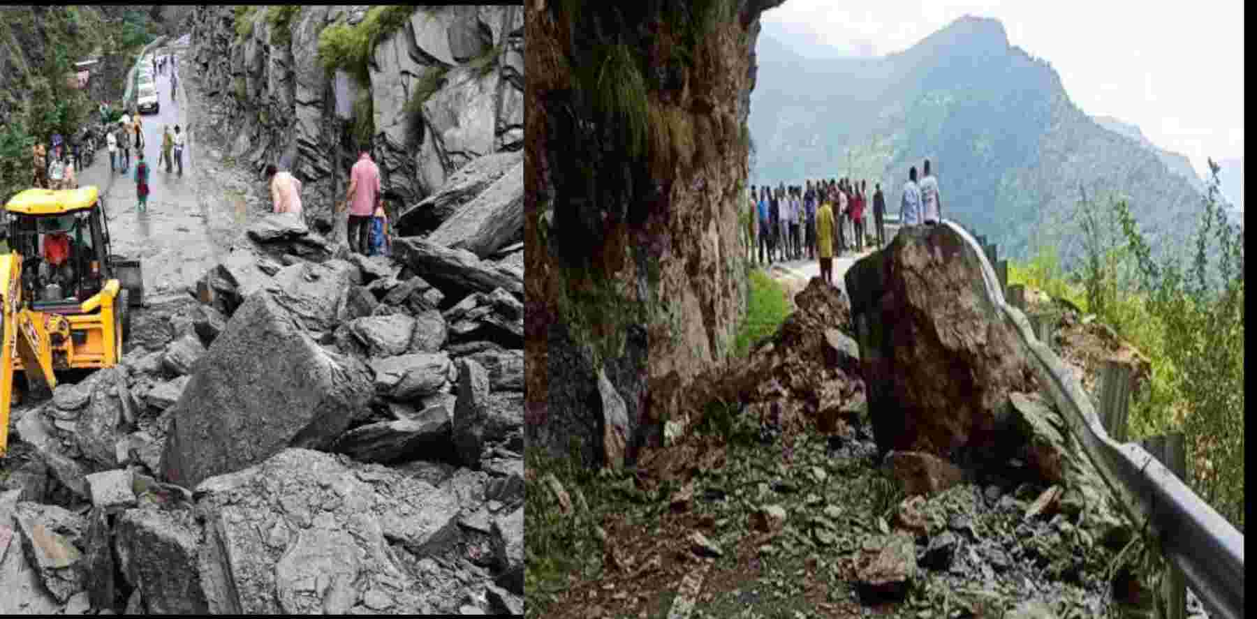 Uttarakhand : A heavy boulder fell on a woman broke her breath RUDRAPRAYAG ukhimath LANDSLIDE news