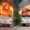 Uttarakhand news: Bus filled with passengers became a ball of fire in dehradun accident, watch video. Dehradun Bus Accident.