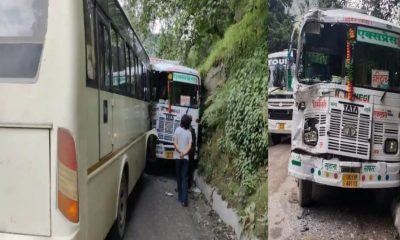 Uttarakhand news: road accident in chamoli, a fierce collision between two buses. Chamoli bus accident.