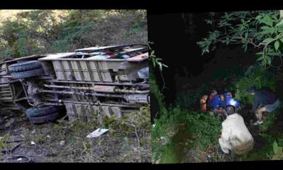 Uttarakhand: in mansoorie bus accident Two people seriously injured bus fall down in ditch during parking