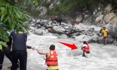 Uttarakhand news: uttarakashi women traped in yamunotri Dham river sdrf police save