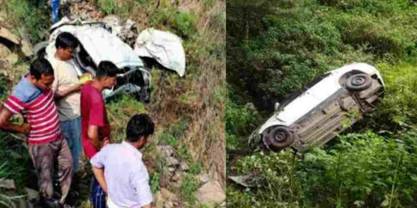Uttarakhand: car accident from Takula to Dehradun collided with the divider and fell into the ditch