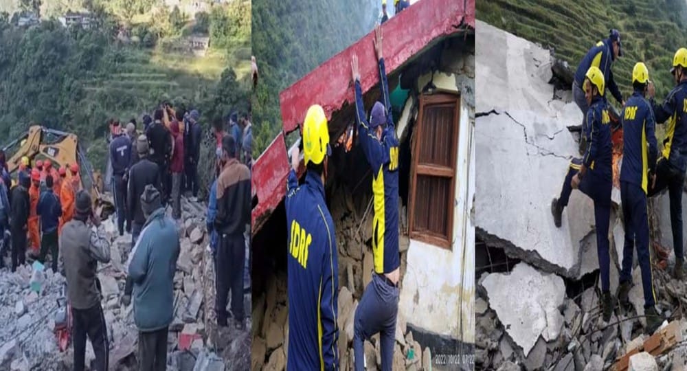 Uttarakhand braking news: landslide in chamoli killed four family members at tharali. Chamoli uttarakhand landslide news