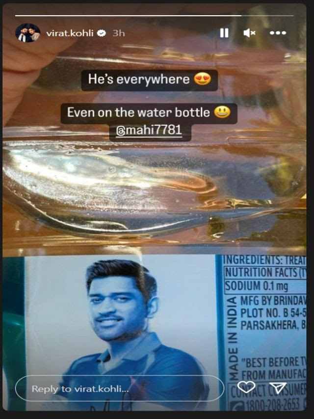 Virat Kohli water Bottle Dhoni 