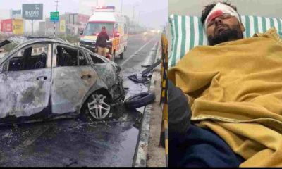 Uttarakhand news: Indian cricketer Rishabh Pant car caught fire on road accident in roorkee, badly injured. Rishabh pant road accident.