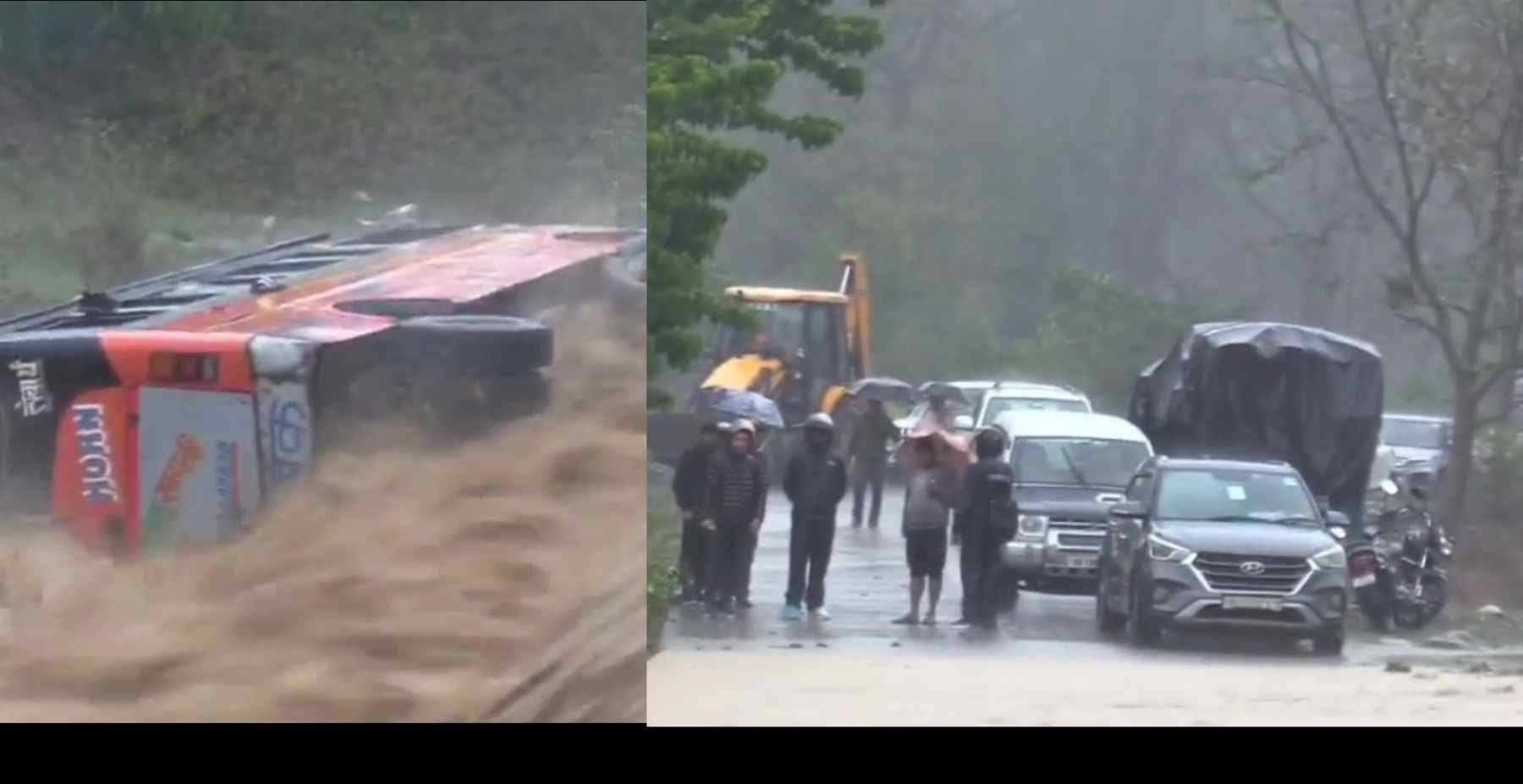 Uttarakhand news: Ramnagar bus turned due to heavy rain In teda naala parkot
