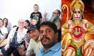 Uttarakhand news: Foreign family engaged in devotion to Ram in Hanuman temple garamPani nainital. Hanuman temple nainital news