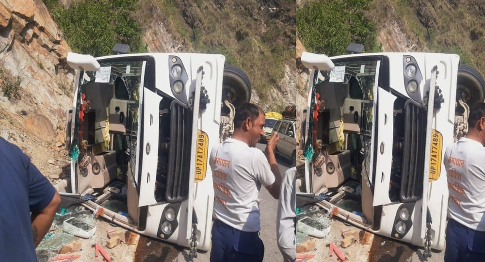 Uttarakhand: bus accident on the road, 28 passengers were on board rishikesh badrinath highway. rishikesh badrinath highway accident