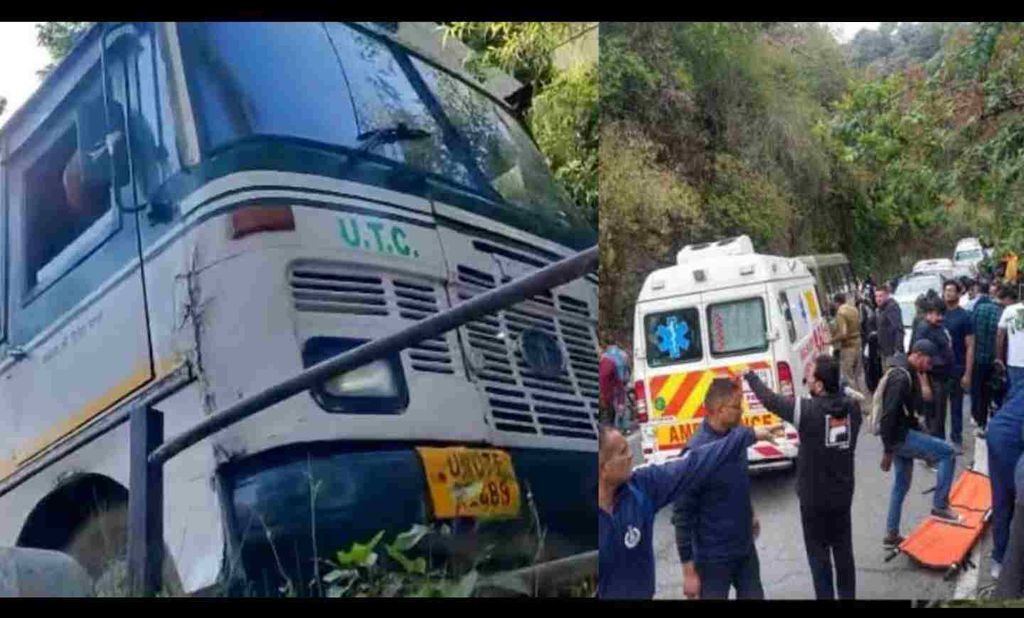 Uttarakhand news: dehradun mussoorie roadways bus Accident due to brake fail. Mussoorie Roadways Bus accident