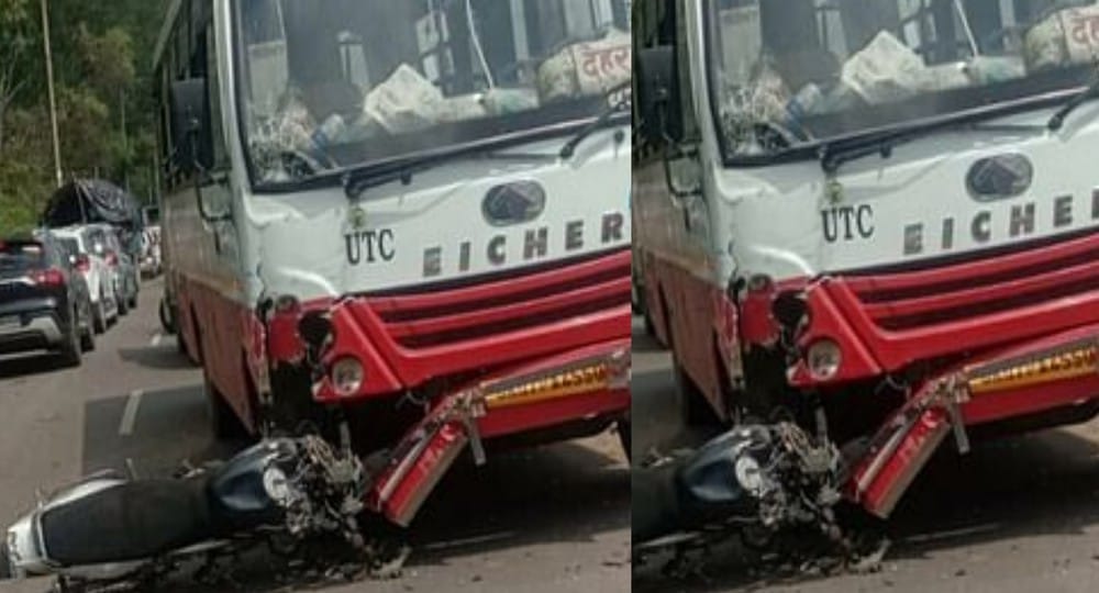 Uttarakhand news: roadways bus collided with bike, youth Sushil Kumar died on the spot in haridwar accident. Haridwar bike accident.