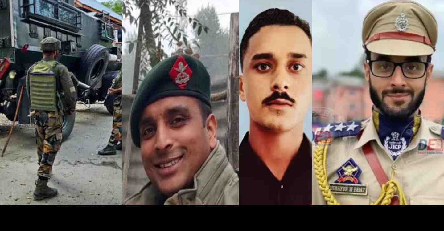 Indian: 4 police army officer major DSP colonel jawan martyr in encounter Anantnag Rajouri Jammu Kashmir. Anantnag encounter Jammu Kashmir