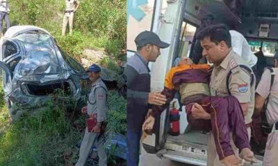 Uttarakhand news: Teacher car accident fell into a deep ditch. School children also were injured in almora. Almora Teacher Car Accident