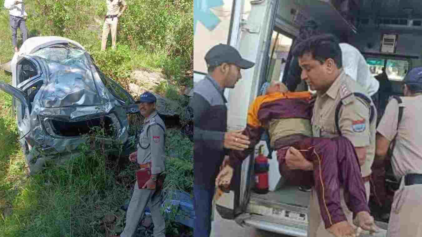 Uttarakhand news: Teacher car accident fell into a deep ditch. School children also were injured in almora. Almora Teacher Car Accident