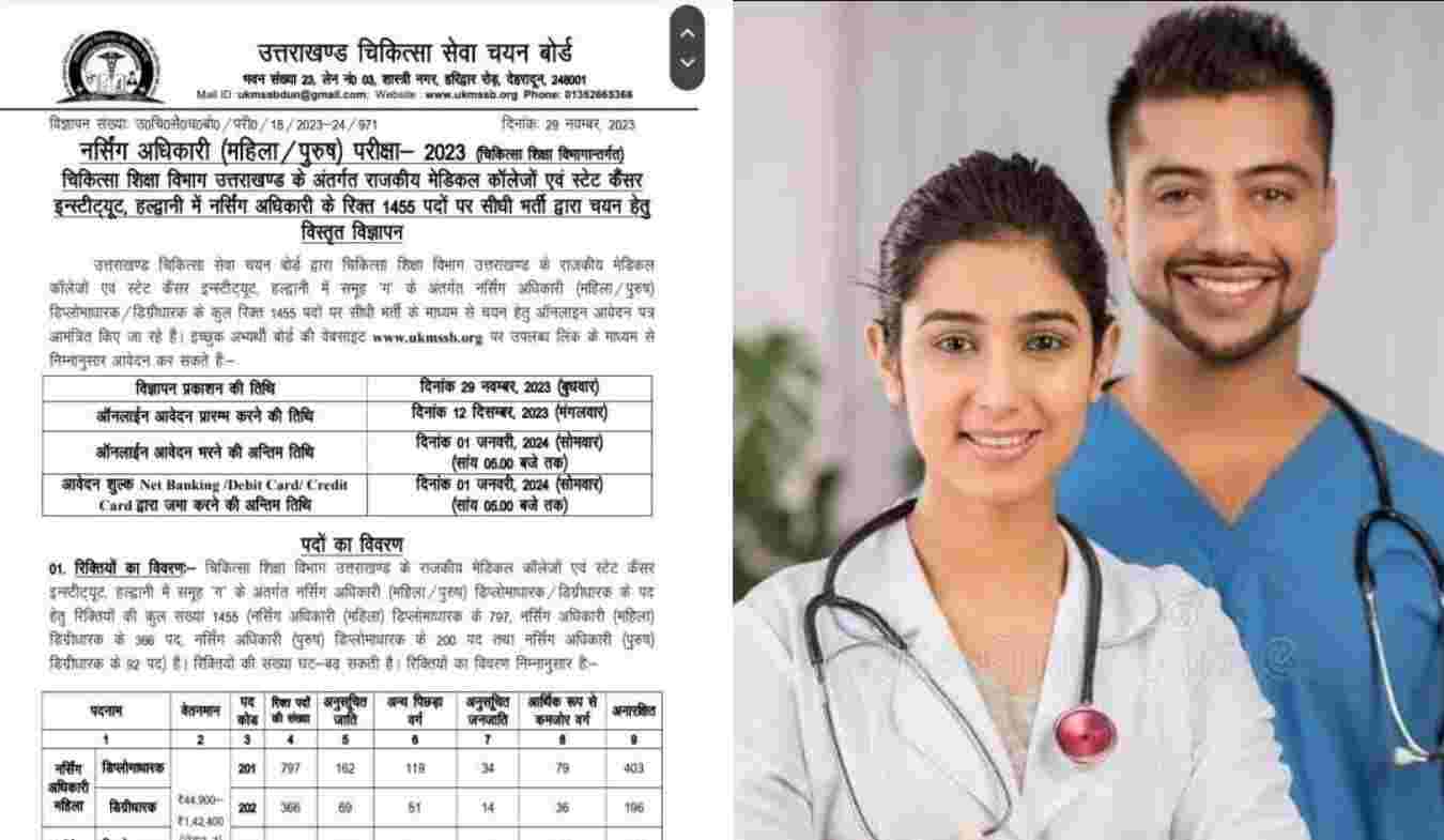 Uttarakhand nursing officer vacancy 2023