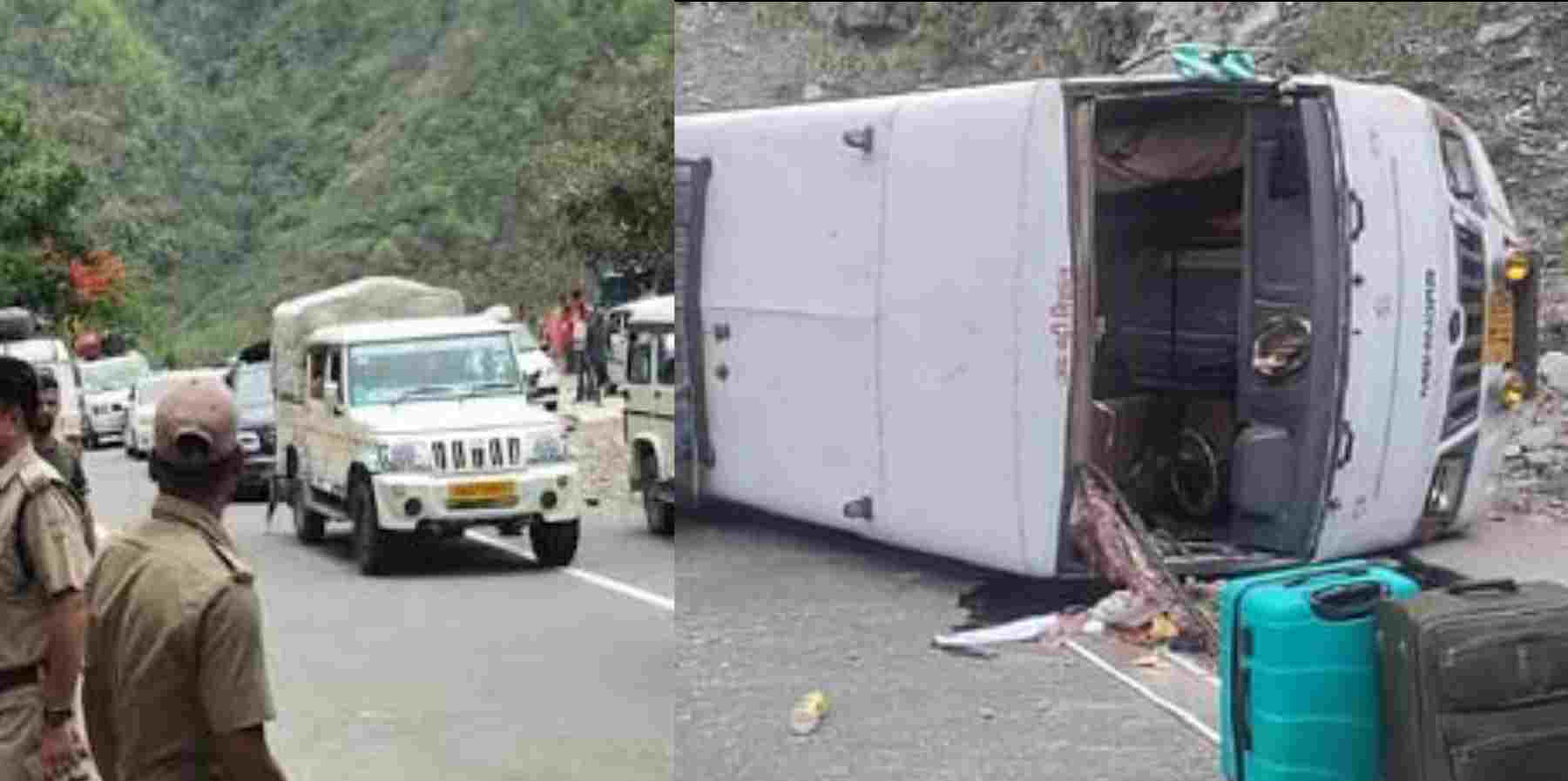 Uttarakhand news: Badrinath bus accident today in chamoli district Hanuman chatti area