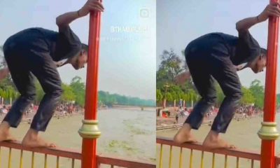 Uttarakhand news:Instagram reel viral in 2 boys of haridwar ganga river|haridwar news|viral video