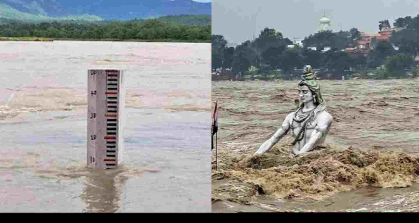 Uttarakhand news:haridwar ganga water level flowing in danger level|Rishikesh Ganga water level