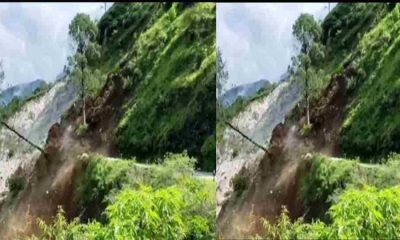 Uttarakhand news: landslide in Munsyari Pithoragarh, hill cracked video viral.