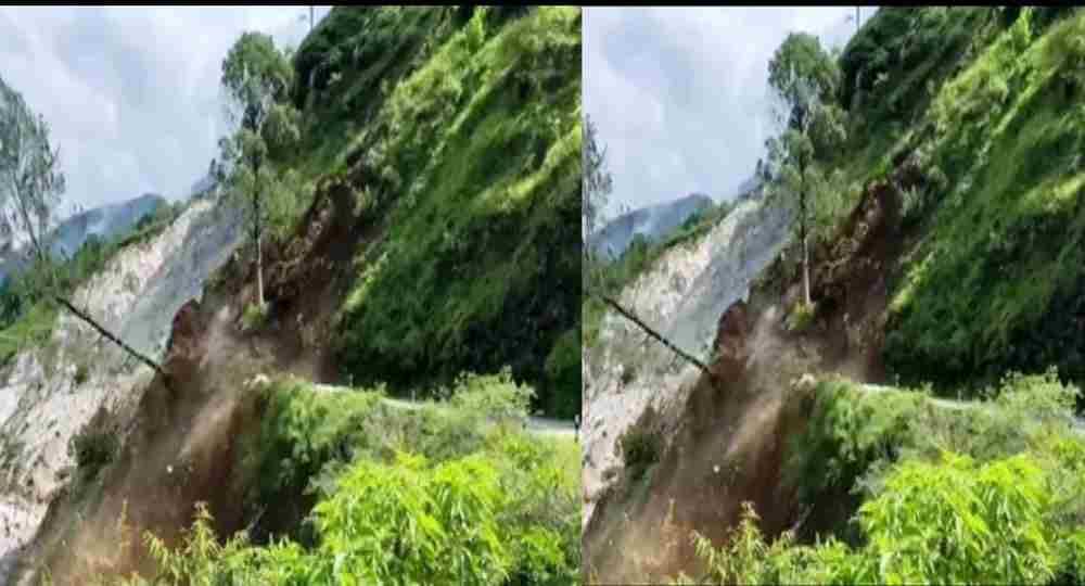 Uttarakhand news: landslide in Munsyari Pithoragarh, hill cracked video viral.