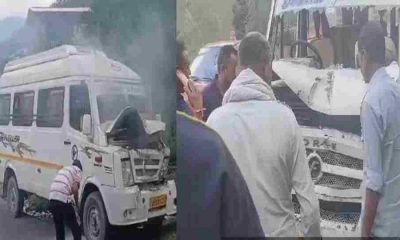 Uttarakhand news:today Major accident on Badrinath Highway, Tempo Traveller suddenly caught fire