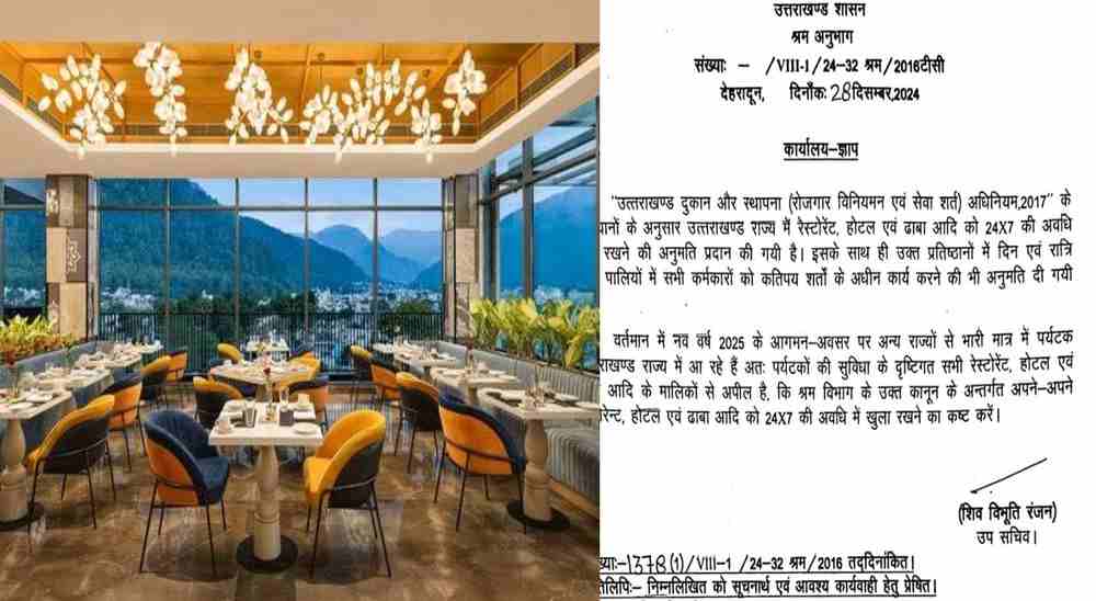 Uttarakhand hotel restaurants open 24 hrs opening time booking new year celebration