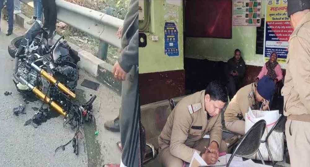 Sitarganj road bike accident today udham Singh Nagar news