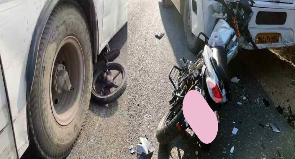 chakarpur khatima bike uttarakhand roadways bus accident