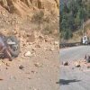 Kedarnath highway Rudraprayag landslide scooty accident today
