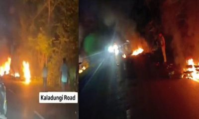 Uttarakhand latest news today: Bikes turned into fire on Kaladhungi Road haldwani accident, 2 youths died.