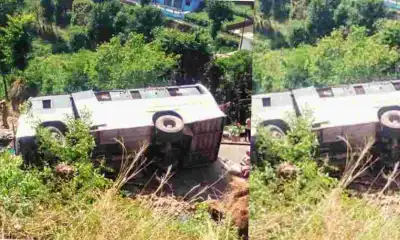 Uttarakhand news: Tehri Garhwal Bus accident Today Srinagar route bus fall on roof