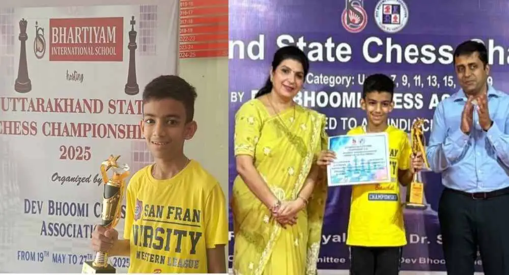 Uttarakhand: player Abhineet Sinha of Dehradun National Chess Championship.