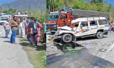 Uttarakhand news: Badrinath Highway Accident News truck and max vehicle