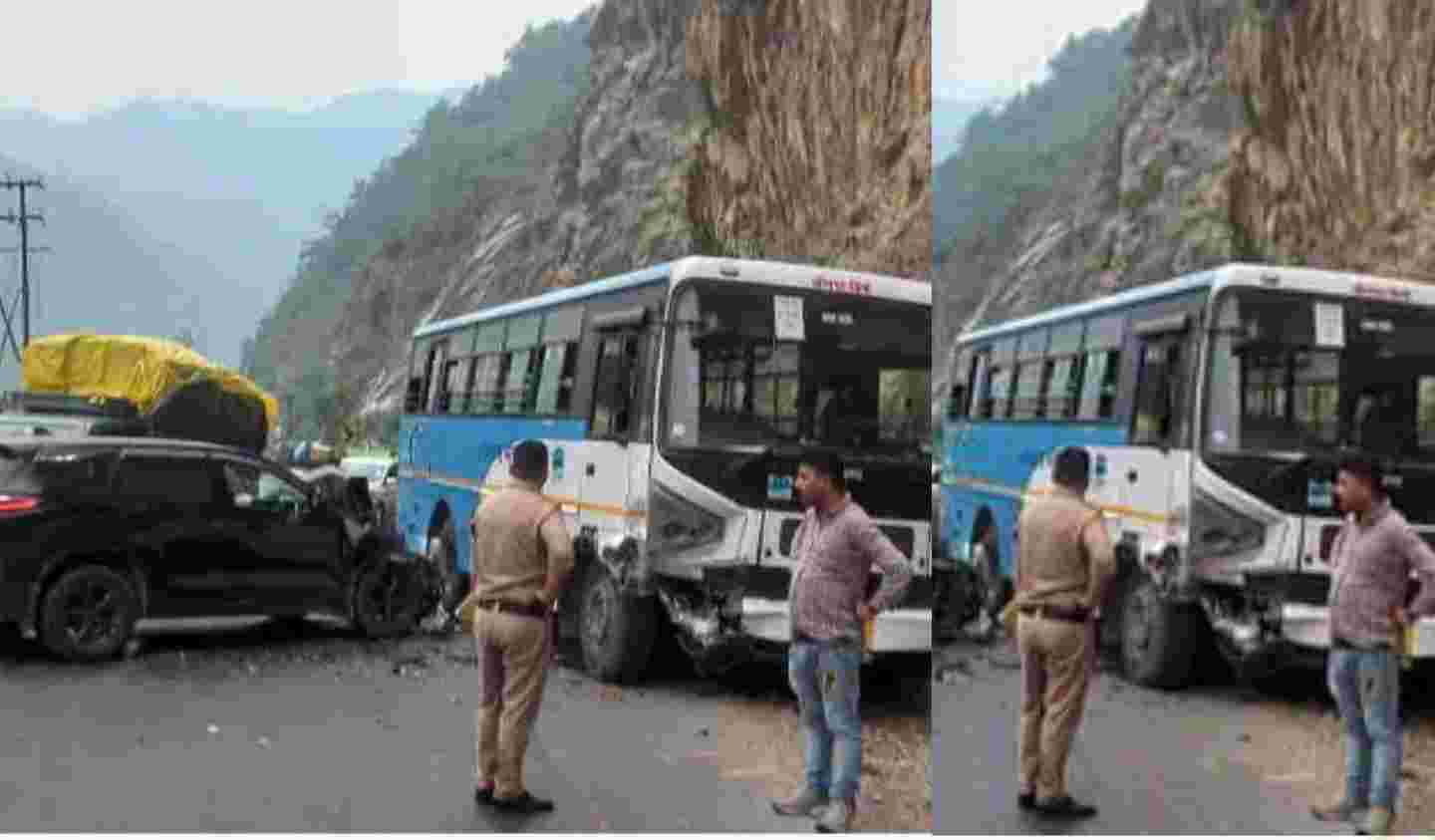 Uttarakhand news: roadways bus accident with car in Kaudiyala rishikesh